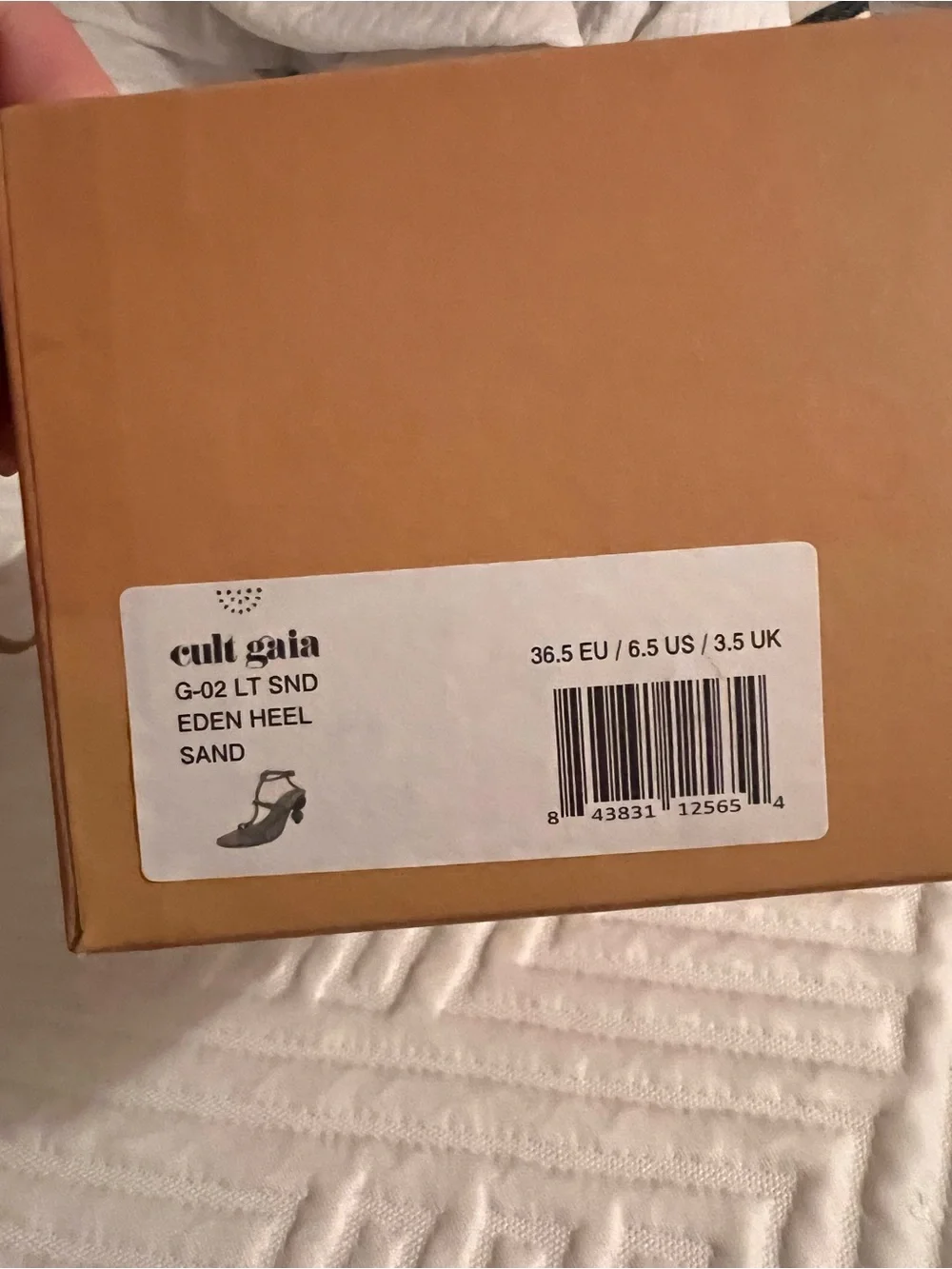 cult gaia Tan and Black Sculptural Ball-Heel T-Strap Sandals - Picture 4 of 4